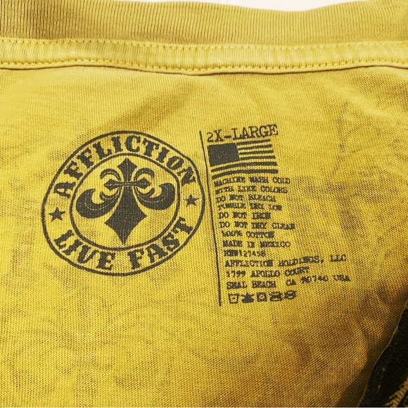 Affliction Angel Wings Long Sleeve Graphic Tee with Crocheted Arm Cutouts - Picture 7 of 13